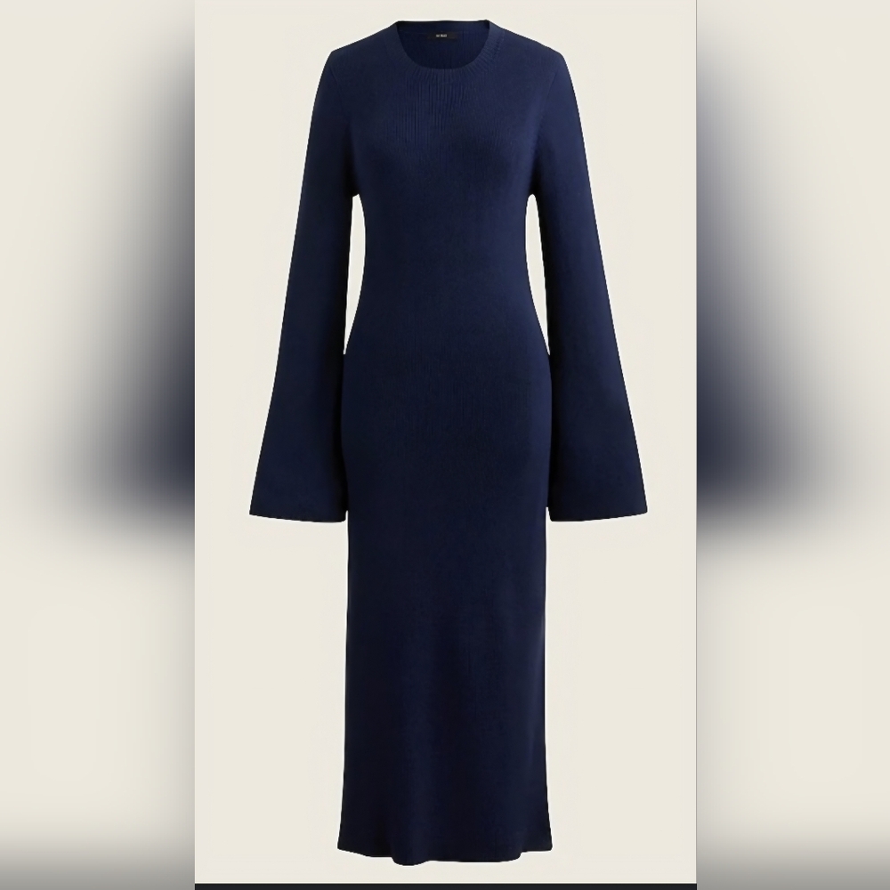 J. Crew Classic Blue Long Sleeve Dress - Picture 2 of 7